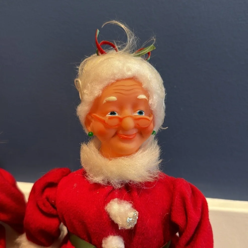 Vintage Santa & Mrs Claus Figurines Christmas Handmade Made Of Soap Bottles